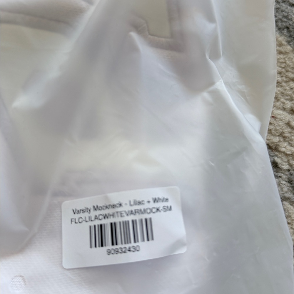 NIB Parke Varsity Mockneck Lilac White - Picture 3 of 7